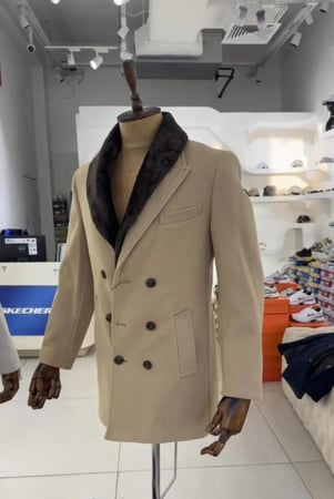 جاكيت رجالي  كلاسيكي جوخ قلاب دبل فرو