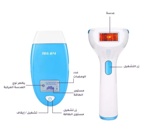 جهاز ليزر ملاي المنزلي T3 المطور لازالة الشعر - مع عدستين