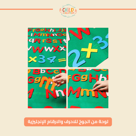لوحة من الجوخ للاحرف والارقام الإنجليزية