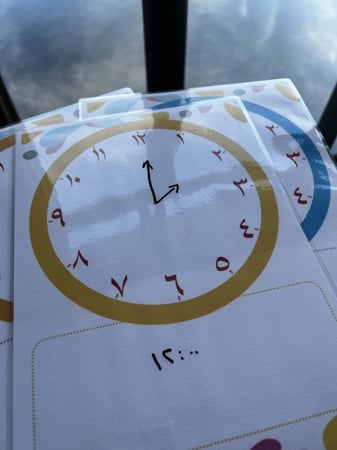 تعليم الوقت(الساعة بالأرقام العربية)