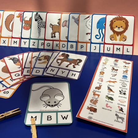 بطاقات بماذا يبدأ اسم الحيوان