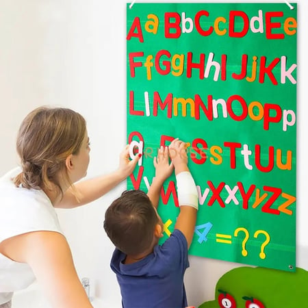 لوحة من الجوخ للاحرف والارقام الإنجليزية
