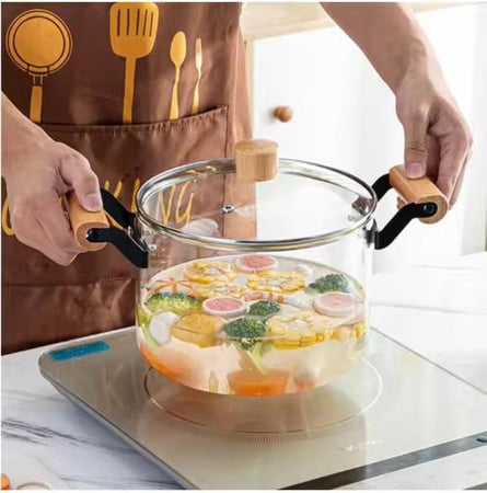 قدر زجاج بعدة مقاسات