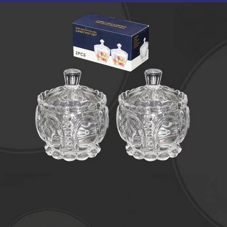 طقم علب تقديم زجاج حبتين