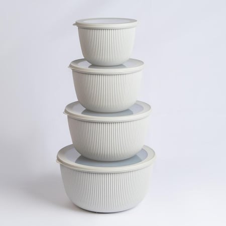 طقم علب بلاستيك 4حبات (دائري)