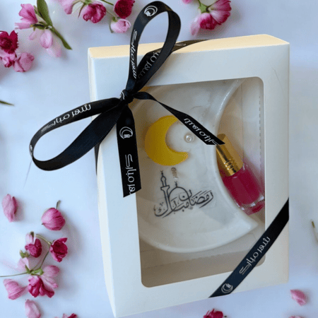 هدية شمعة هلال مع بوكس