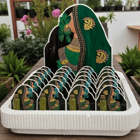 توزيعات 24 حناء مع كروت وصينيه