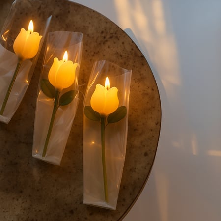 شموع التوليب جاهزه بالتغليف