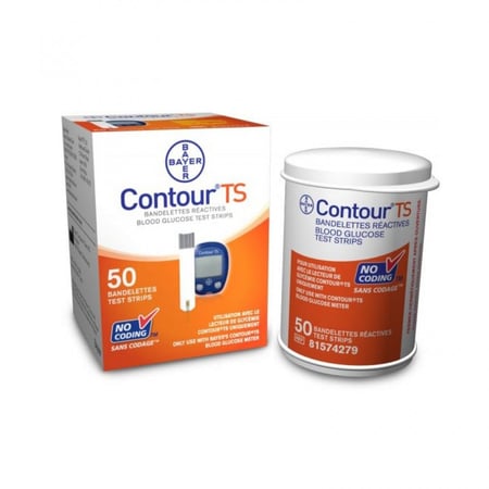 شرائط قياس السكر بالدم كونتور تى اس  -  50 شريط - Contour TS