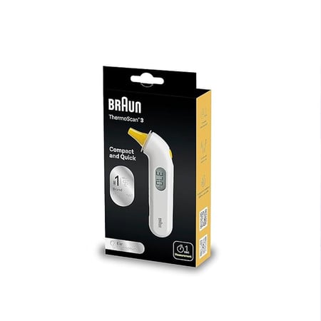 ميزان لقياس درجة الحرارة من داخل الاذن من براون - Braun ThermoScan 3 (IRT 3030)