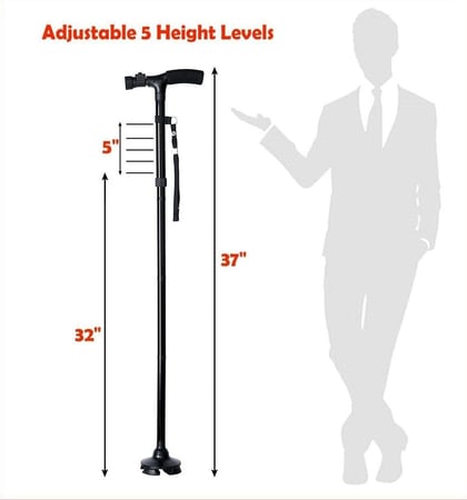 عصا مشى قابلة للطي بمصباح ليلي  Dorra JL9274L