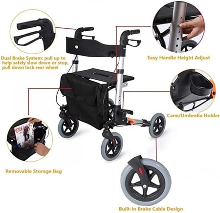 مشاية دوارة أسطوانية قابلة للطي  Dorra JL9181LH