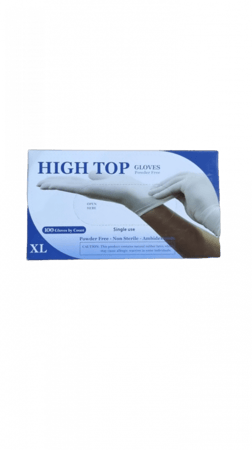 كرتون قفازات أبيض لاتكس بدون بودرة غير معقمة مقاس ( XL ) - كرتون بها 10 بوكس - HIGH TOP