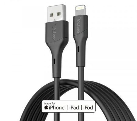 كيبل أكتيف ايفون USB 2 متر- أسود