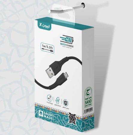 كيبل ليون اكس ميكرو USB قماشي بطول متر واحد