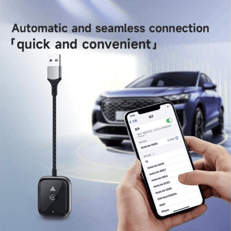 محول 2 في 1 Wireless CarPlay وAndroid Auto  USB A Type C