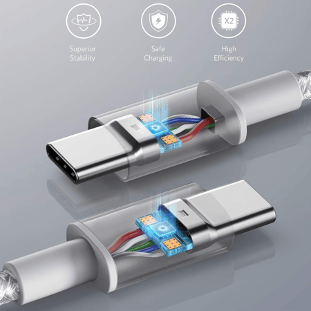 كابل Anker USB-C إلى USB-C بقوة 100 واط - شحن سريع - نايلون مضفر - لون
