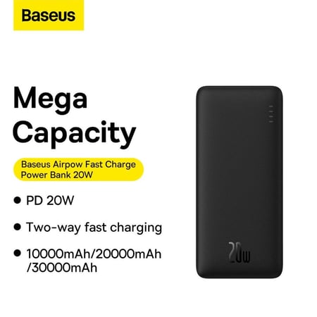 شاحن بيزوس PPAP10 Airpow 20000mAh PD 20W المحمول ثنائي المدخلات والمخر