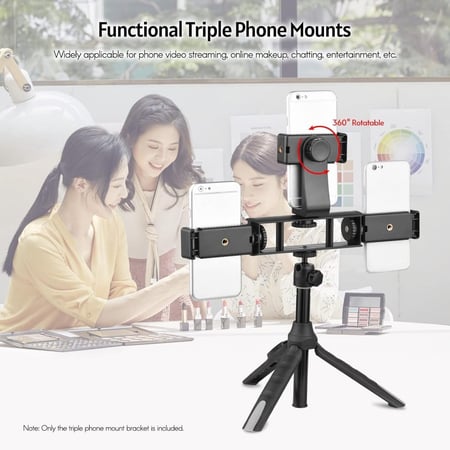 حامل موبايل ثلاثي تي ار محول افقي عمودي للموبايل والبث المباشر للفيديو