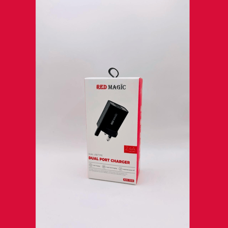 شاحن Red Magic المنزلي السريع 12 واط منفذين USB لشحن فعال