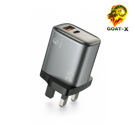 شاحن GOATX 35W GaN مزدوج المنفذ شحن سريع PD - QC بضمان 5 سنوات
