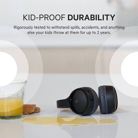 سماعات رأس لاسلكية للاطفال بيلكن - أسود