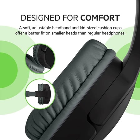 سماعات رأس لاسلكية للاطفال بيلكن - أسود