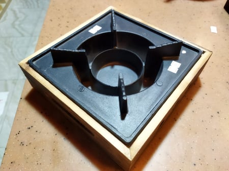 قاعدة شمع حديديه محاطه بالخشب حجم كبير | Metal candle base with wooden cover (L )