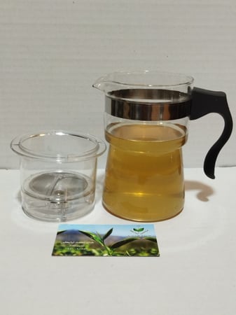 كوب زجاج سادة  (450مل) ومصفاة  | Glass cup with filter (450ml)