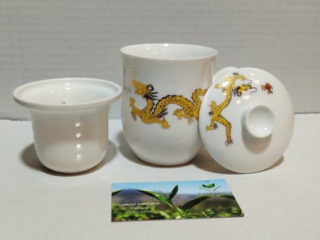 كوب شاي برسلان (300مل)غطا ومصفاة 8 | 8 Porcelain mug L&F (300ml)