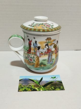 كوب شاي برسلان (300مل)غطا ومصفاة 7 | 7 Porcelain mug L&F (300ml)