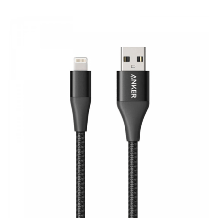 انكر - سلك ايفون بطول 1م قماش - أسود