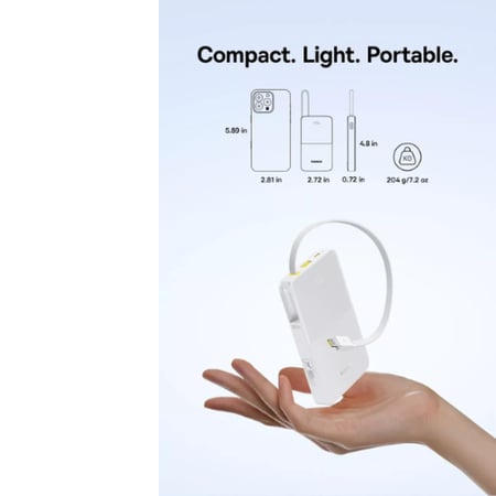 بيسوس باور بانك EnerFill FC51 مدمج بسلك تايب سي