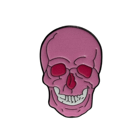 ملصق حديد الجمجمة الوردية