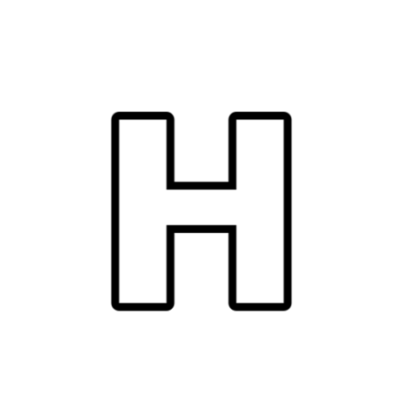 ملصق حديد حرف H