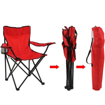 كرسي رحلات وتخييم قابل للطي مع حقيبة حمل