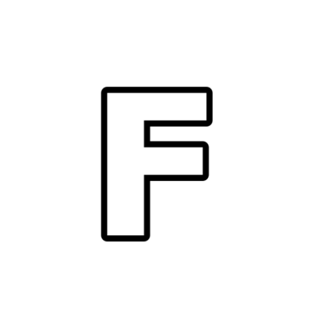 ملصق حديد حرف F