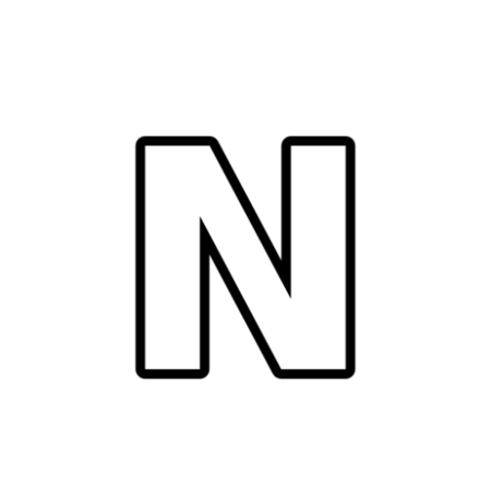 ملصق حديد حرف N