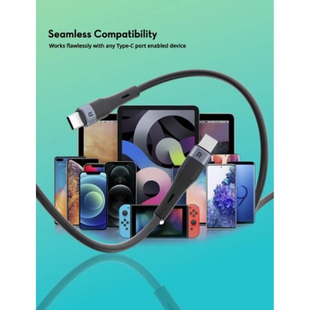 راف بور سلك تايب سي إلى تايب سي بقوة 60 واط اسود