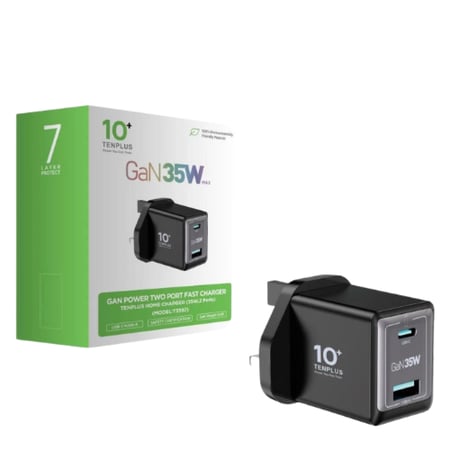 تن بلس - راس منزلي 1PD + 1USB - بقوة 35 واط - اللون أسود