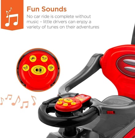 عربة اطفال فاخرة مع موسيقي من السفير -أحمر C1113