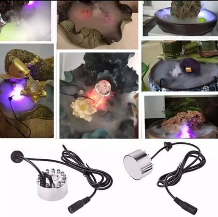 ضباب نوافير مع نارة  انارة LED