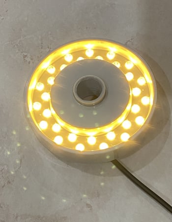 كشاف مجوف اصفر واحد بوصة مع محول مدمج 10.5 وات