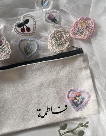 شنطة قماش مع كروشية