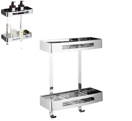 رف صابون دورين مربع كروم