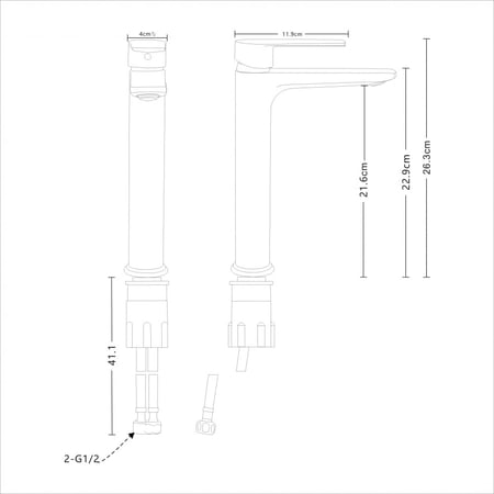 خلاط طويل VERAGO - كروم