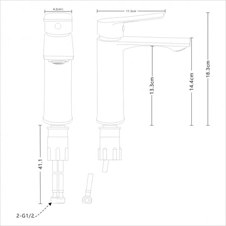 خلاط قصير VERAGO - ذهبي مطفي