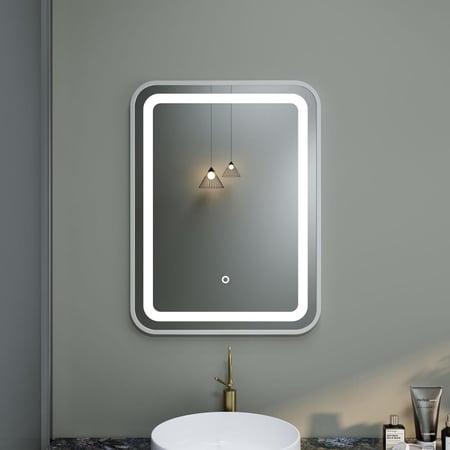 مرايا بإضاءة LED لونين - فضي