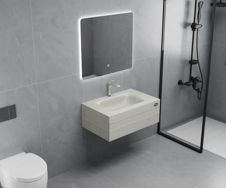 مغسلة بورسلان 60 - 80 سم ليزر  - بيج