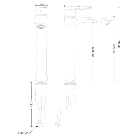 خلاط طويل VERAGO - أسود